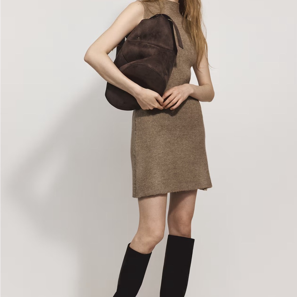 H&M Brown Suede Shoulder Bag